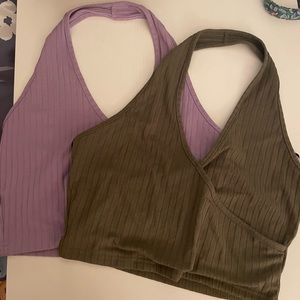 Set of 2 NWOT SHEIN halter crop tops size large
